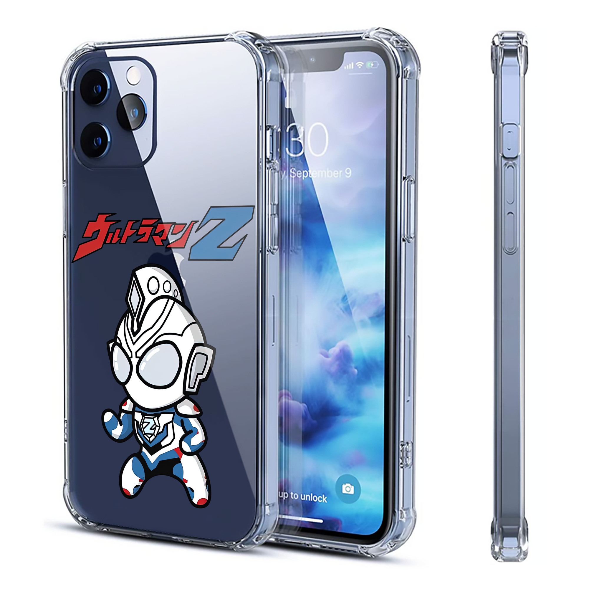（画像用） ウルトラマン Ultraman 【iPhone 12シリーズ対応】透明スマホケース（クリアソフトケース）